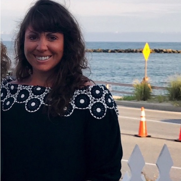 Loft Navy Blue Dress with Gorgeous neckline - Picture 2 of 6